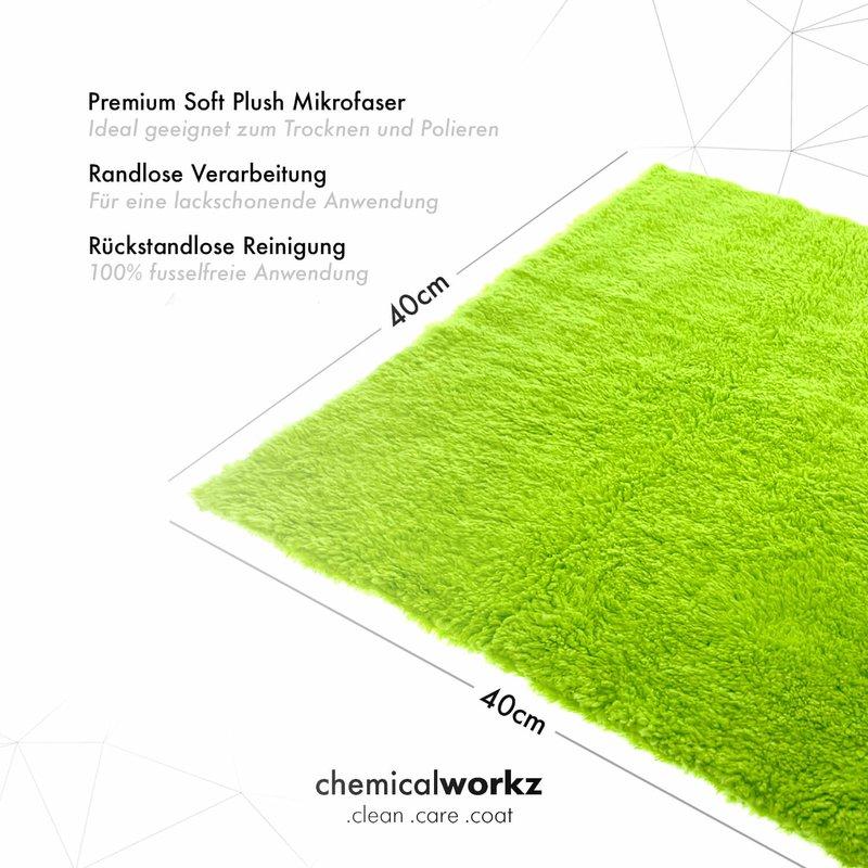 ChemicalWorkz - Edgeless Soft Touch Premium Towel green - Poliertuch grün 40x40cm 500GSM_2