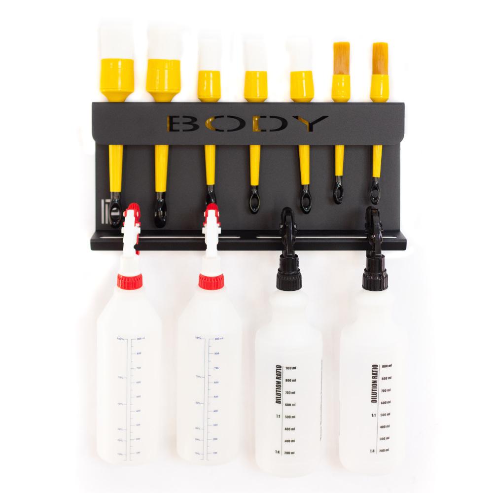 Poka Premium - Wandhalterung für Pinsel & Flaschen - 40cm - Aufschrift BODY_3