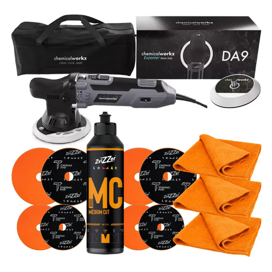 ZviZZer - 1-Stufiges Medium Cut One-Step Polier-Set mit Poliermaschine DA9