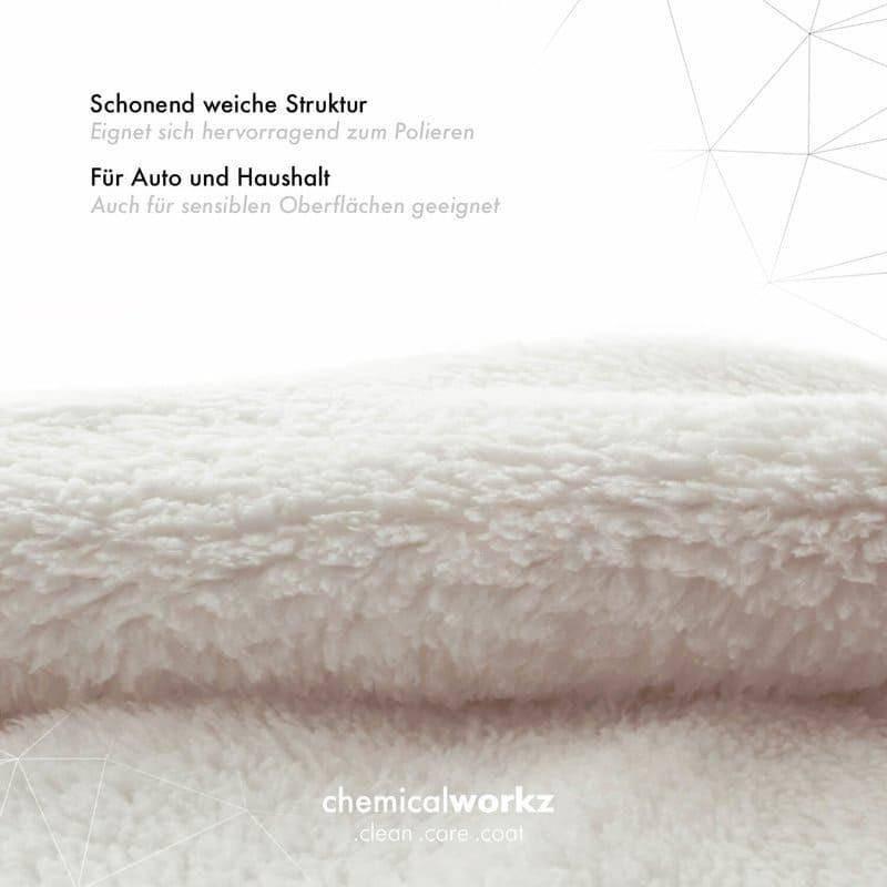 ChemicalWorkz - Edgeless Soft Touch Premium Towel white - Poliertuch weiß 40x40cm 500GSM_3