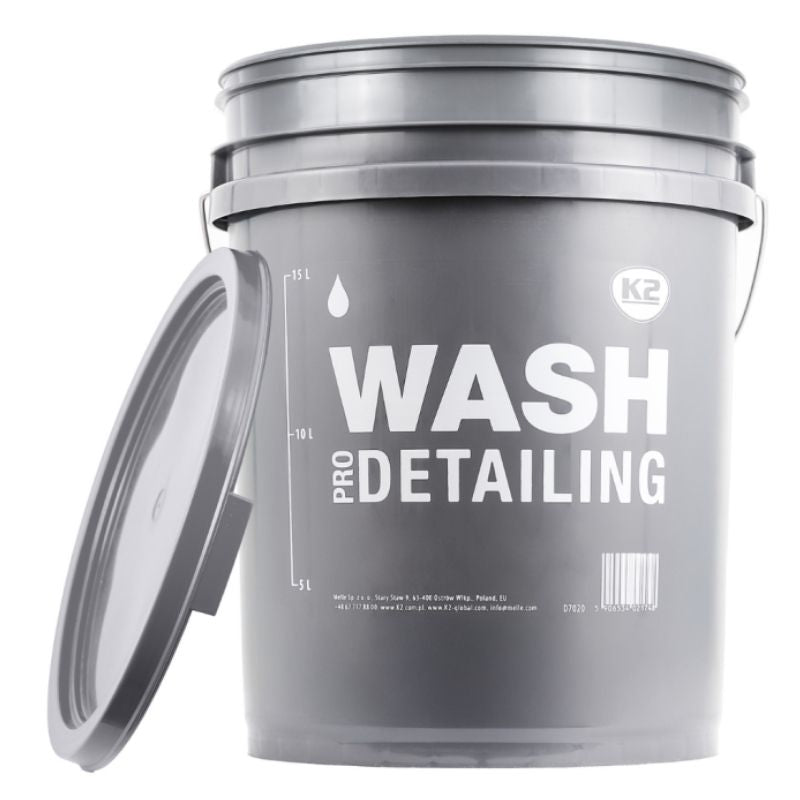 K2 - Detailing Bucket Wash - Wascheimer mit Deckel grau 20L